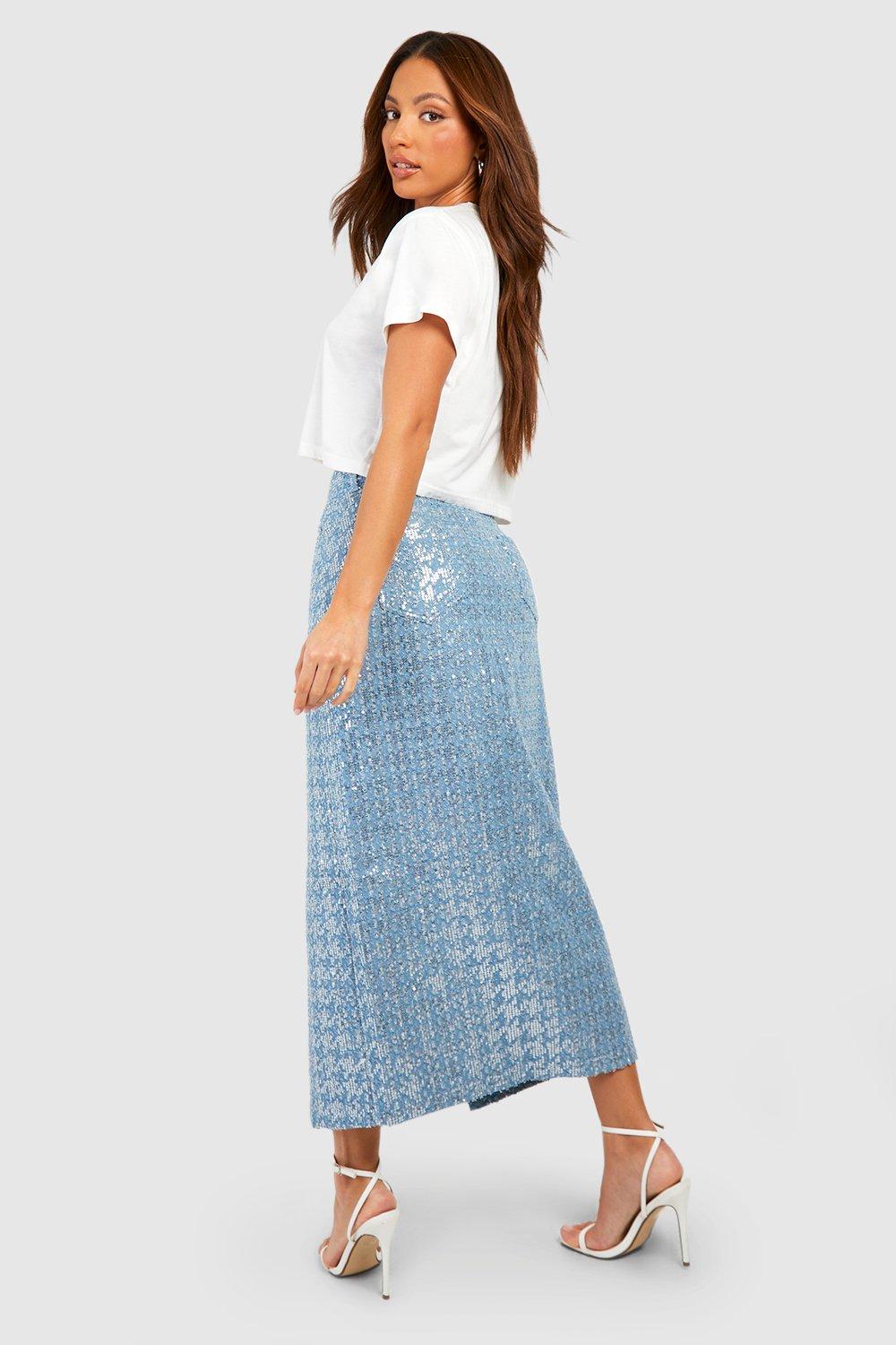 Light blue 2024 skirt boohoo